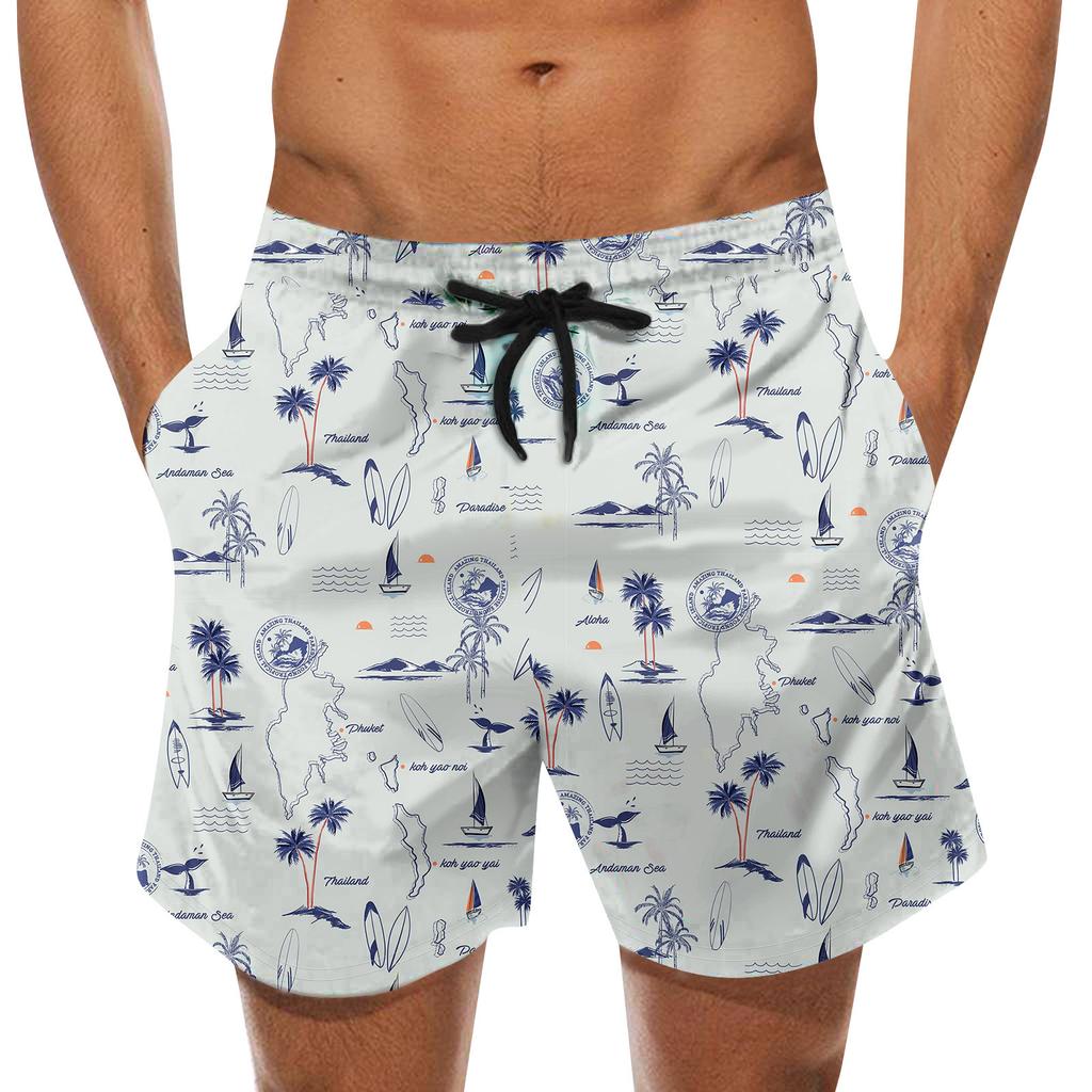 Fashion Men's Strapped Hawaiian Beach Fit Sport Casual Shorts Pants