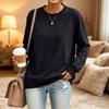 Women's Loose Fit Neck Long Sleeve Sweatshirt Pullover Casual Top