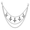 Hip Hop Cross Pendant Metal Chain For Men With Multilayer Style