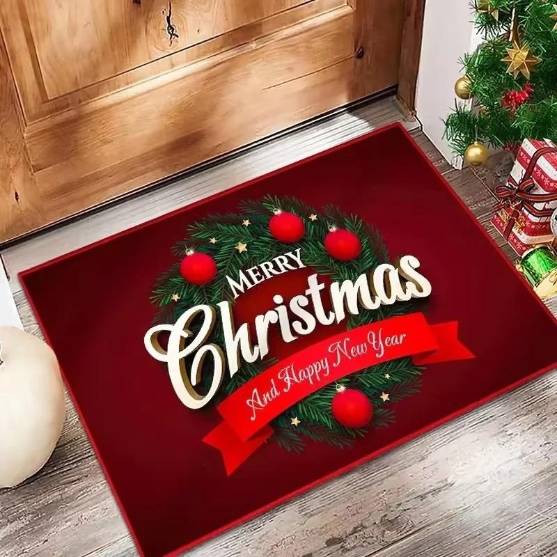 Cartoon Santa Claus Carpet Christmas Carpet Doormat Outdoor Carpet Welcome Mat Living Room Carpet Rug for Bedroom Home De