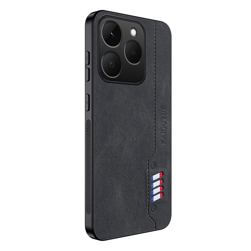 For Realme 15T Case Leather Hard Fall Prevention Design Cover with Soft Frame Anti-knock for Realme 15T Phone Casing