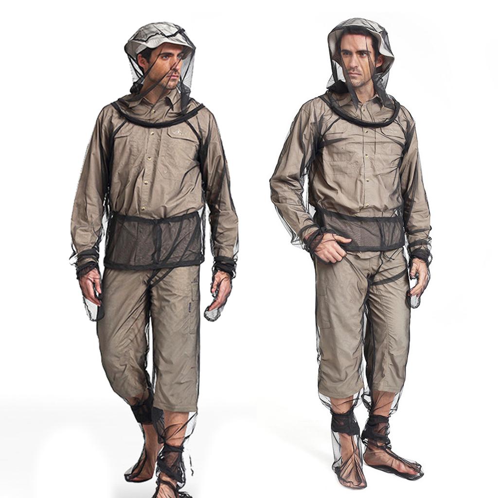 Outdoor Mosquito Mesh Clothes Suits Fly Screen Insect Shield Mesh Foot Cover Glove Pants Camping Insect Shield Clothes