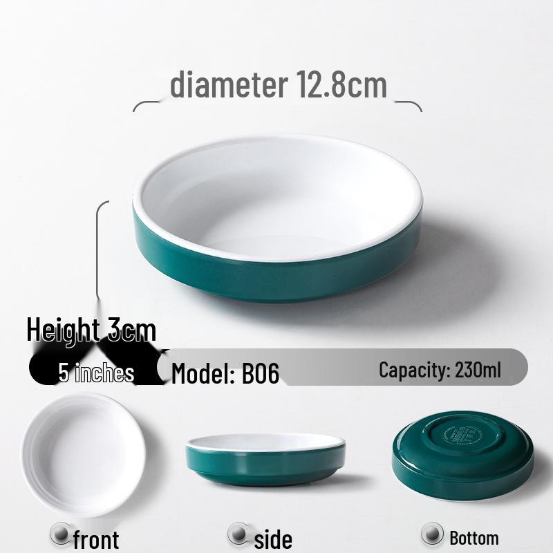 A5 Melamine Imitation Porcelain Small Steamed Vegetable Bowl, Round Plastic Tableware.