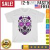 Happy Dia De Los Muertos Haloween Skull Catrina Purple Vintage T Shirt Men Women