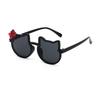 New Kids Cartoon Sunglasses Cat Eye Bowknot Ocean Color Sun Glasses Girls Boy Children Outdoor Round Polarized UV400 Eyewear