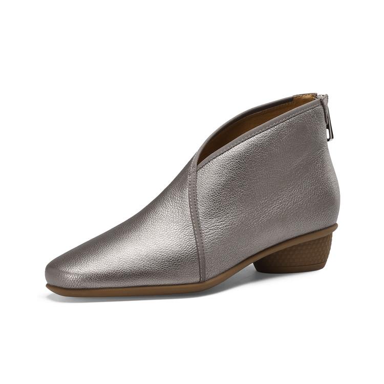 Fashion 2025 New Autumn Women Boots Genuine Leather Women Shoes Round Toe Chunky Heel Shoes Modern Ankle Boots Concise Chelsea Boots