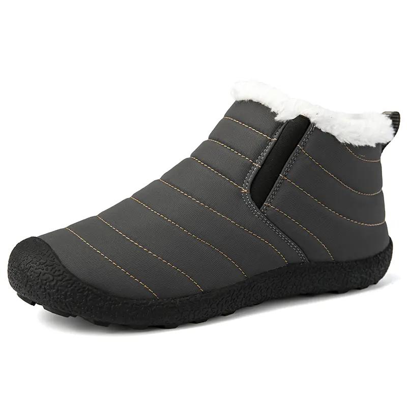 Men Snow Boots Outdoor Casual Sports Shoes Ankle Warm Plush Cotton Boots Comfortable Low Top Cotton Shoes Large Size Boots