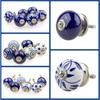 Ceramic Knobs World Door knobs for Drawers Vintage Handmade Blue Mandala Cabinet Handle for Kitchen Wardrobe Furniture (Blue, Pack of 20)