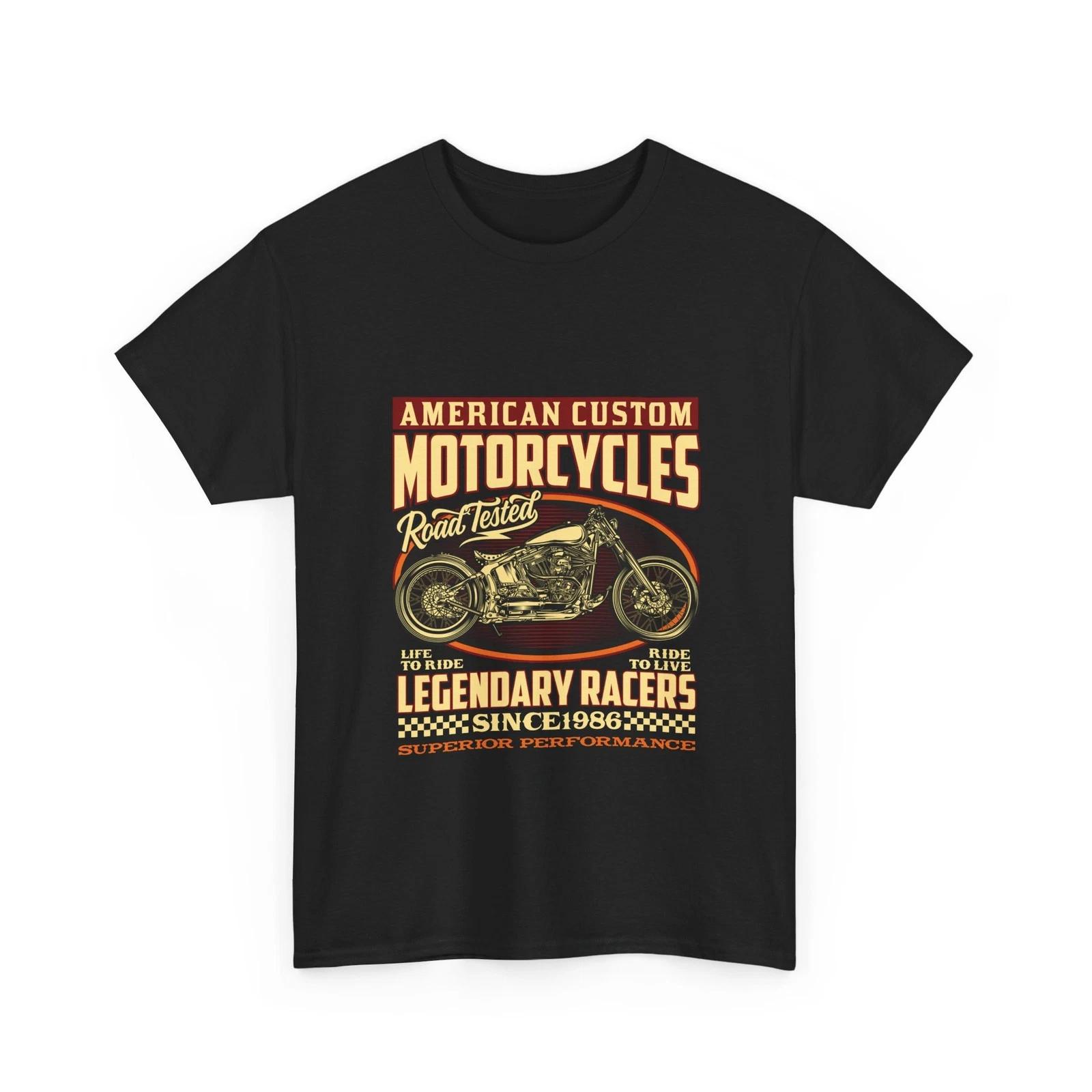 American Custom Motorcycles T-Shirt Vintage Motorcycle Legendary Racers Dad Gift 4XL