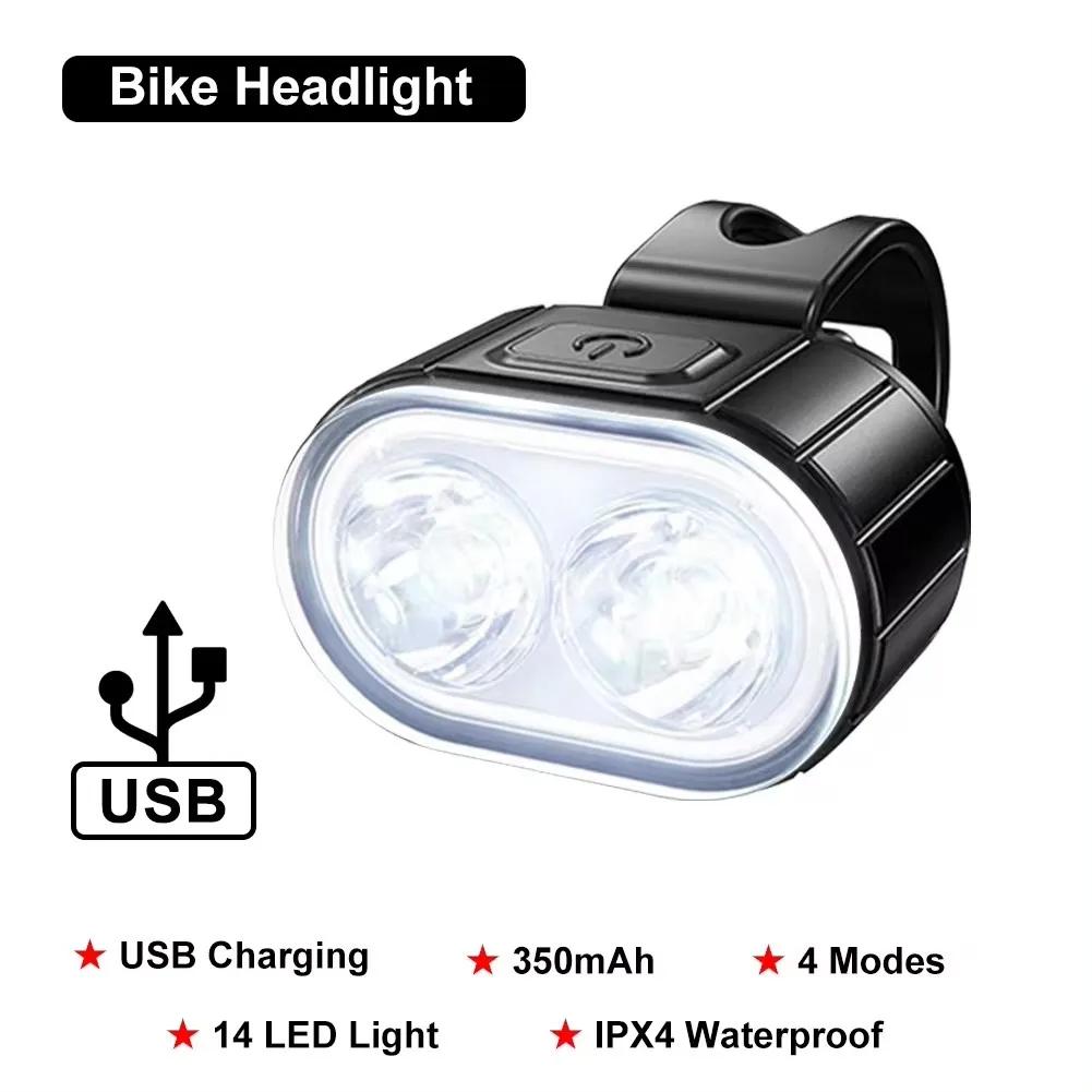 Front Rear Bike Lights Rechargeable Bicycle Cycling USB Flashlight for Bicycle Lighting Set Mountain Bike Lantern Accessories