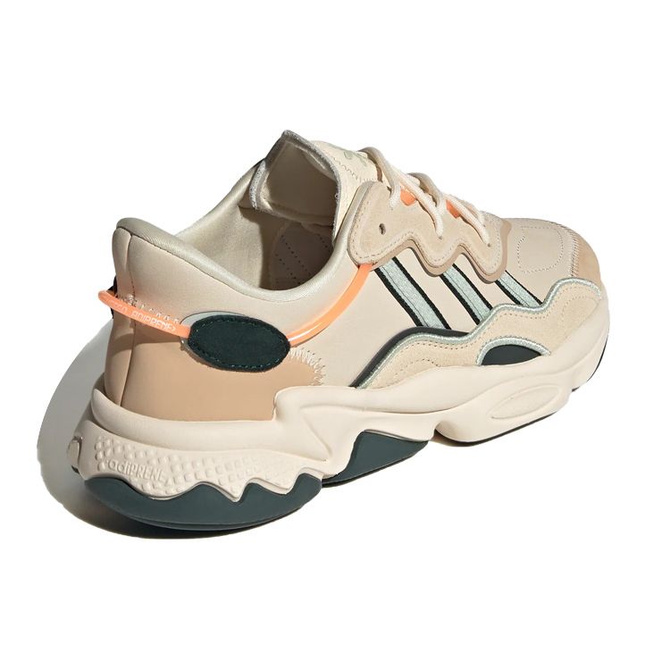 Adidas Originals Ozweego Leather Fabric Retro Sports Comfortable Slip Resistant Durable Low Top Lifestyle Casual Shoes Women sneaker Beige IE1579