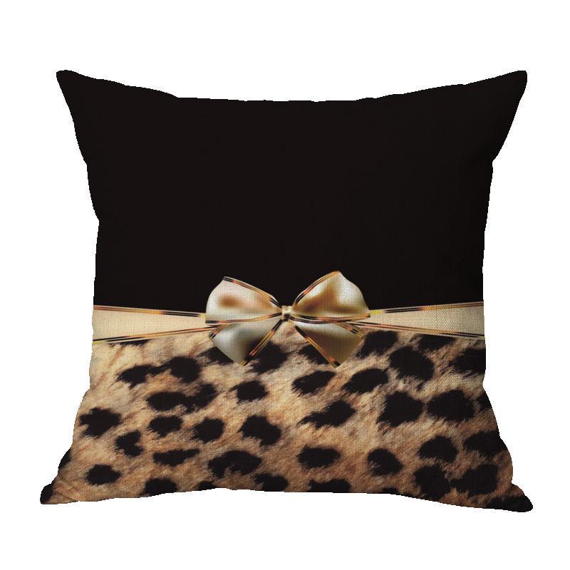 Leopard Zebra Pattern Letter Bow Decorative Cushion Cover Pillow Pillowcase Polyester 45cm Throw Pillows Home Decor Pillowcover