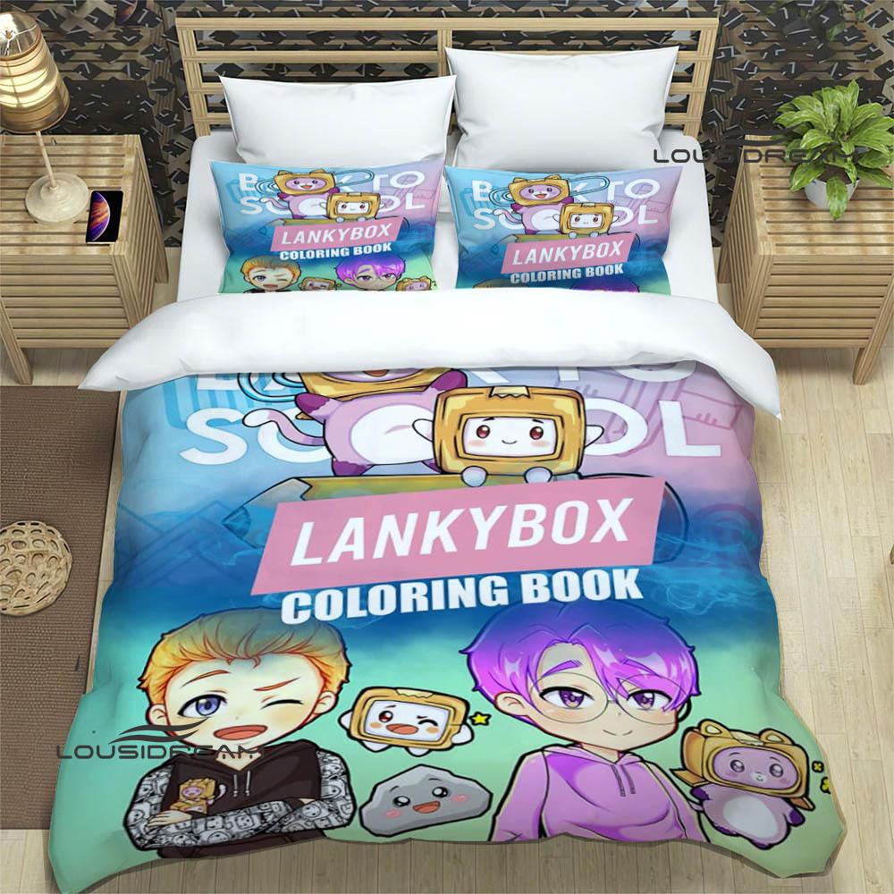 Cute Lankybox Foxy Boxy Bedding Sets exquisite supplies set duvet cover bed comforter set bedding set luxury birthday gift