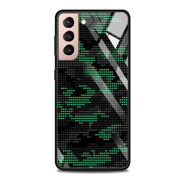 Camouflage Pattern Camo Military Army Glass Case For Samsung Galaxy S21 S20 Ultra S10 Plus Lite S20fe 5g S10e S9 S8 Shell Funda