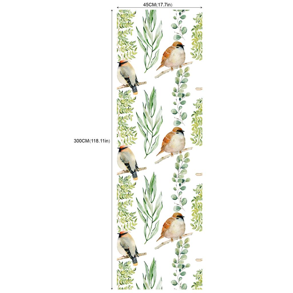 Samolepicí tapety na pozadí obývacího pokoje a ložnice (Květiny a ptáci zelená rostlina)