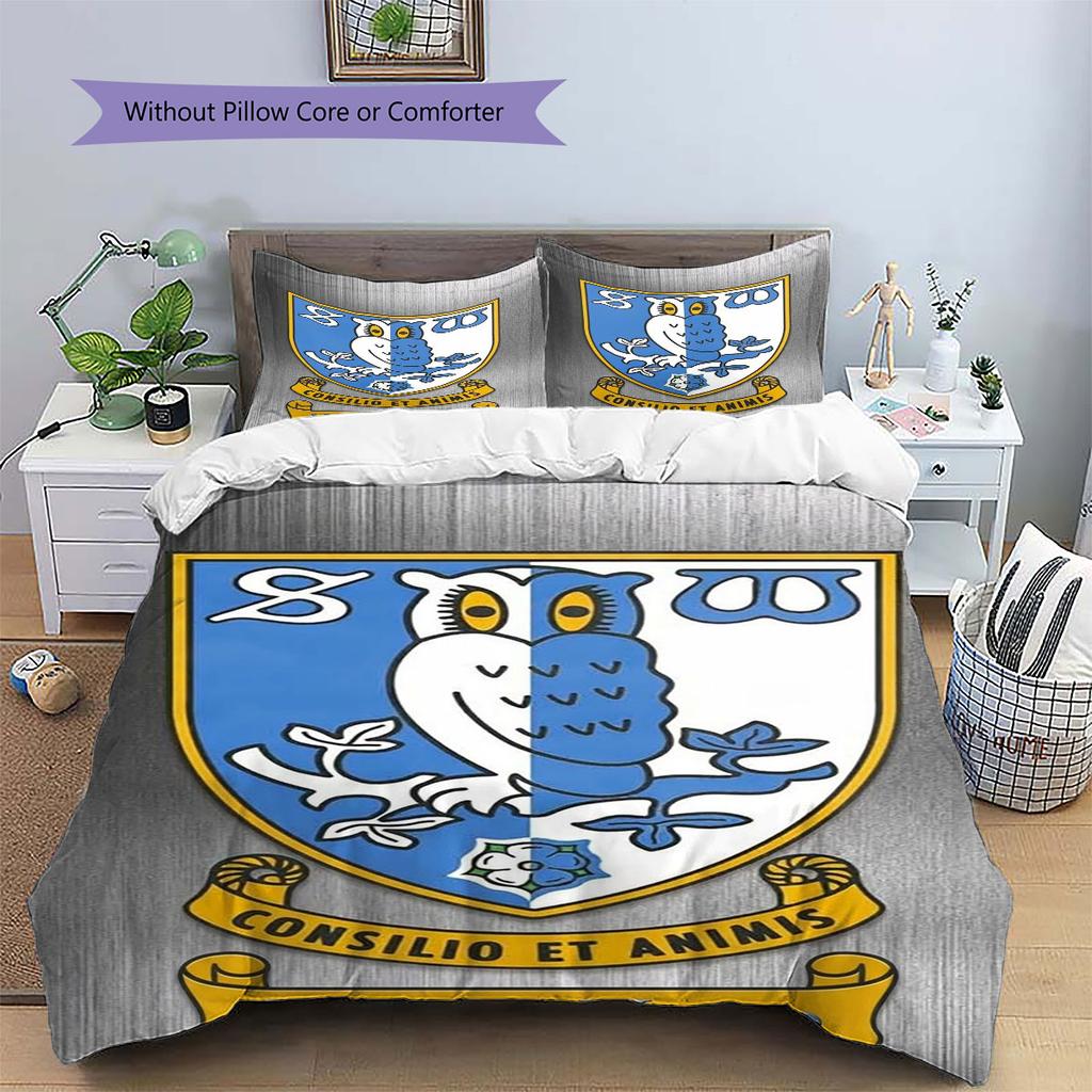 Sheffield Wednesday Football Club Custom Name Pattern Bedding,Quilt Set Quilt Cover Pillowcase Home Birthday Gift(1 * Duvet Cover + 2 * Pillowcase, Wi
