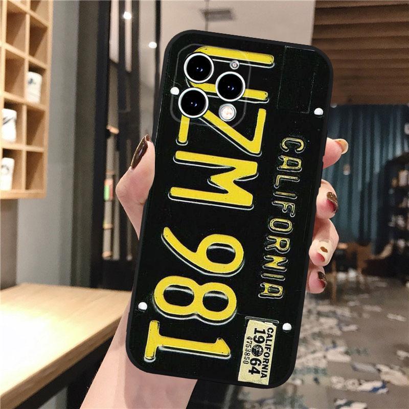 Phone Case For iPhone 17 Pro Max Air 16 15 14 13 Pro Max 15 16 Pro 15Plus SE Retro License Plate  Mobile Phone Case Funda