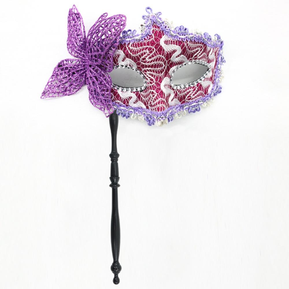 Halloween Dressing Butterfly Hand Hold Mask Party Face Mask  Halloween Prop Accessories