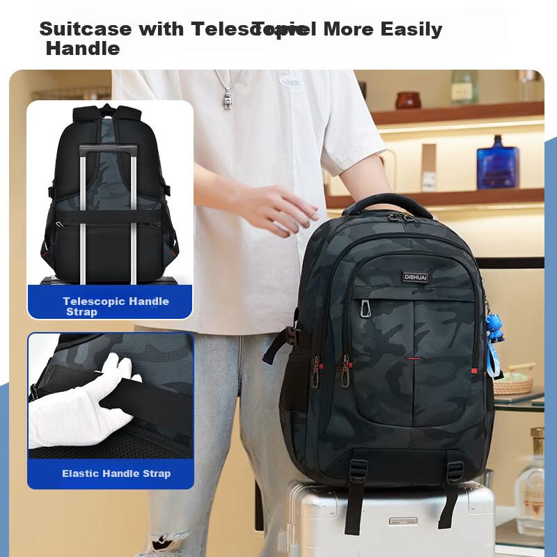 Dishuai Backpack for Middle School Boys, 45L Large Capacity, Spine Protection, Weight Reduction, Pressure