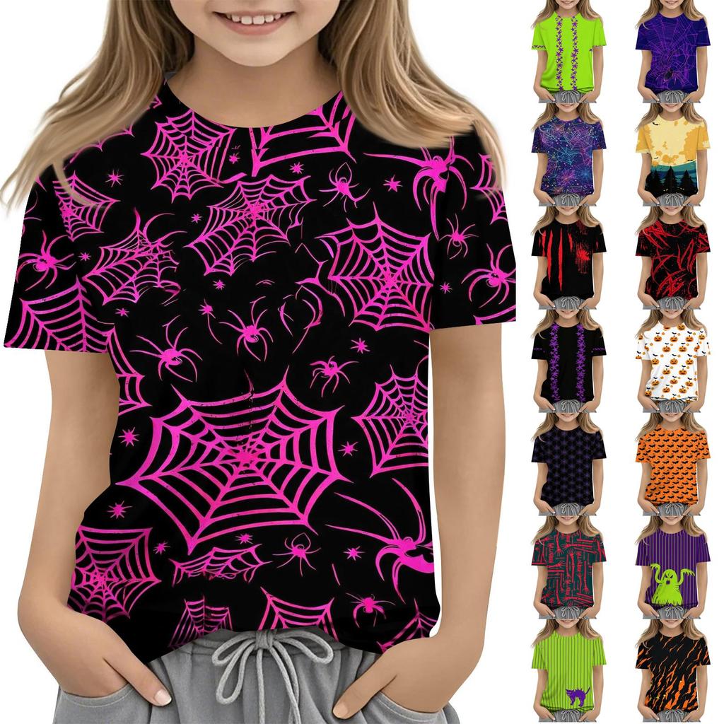 Kids Halloween Short Sleeve T-Shirt for Boys and Girls