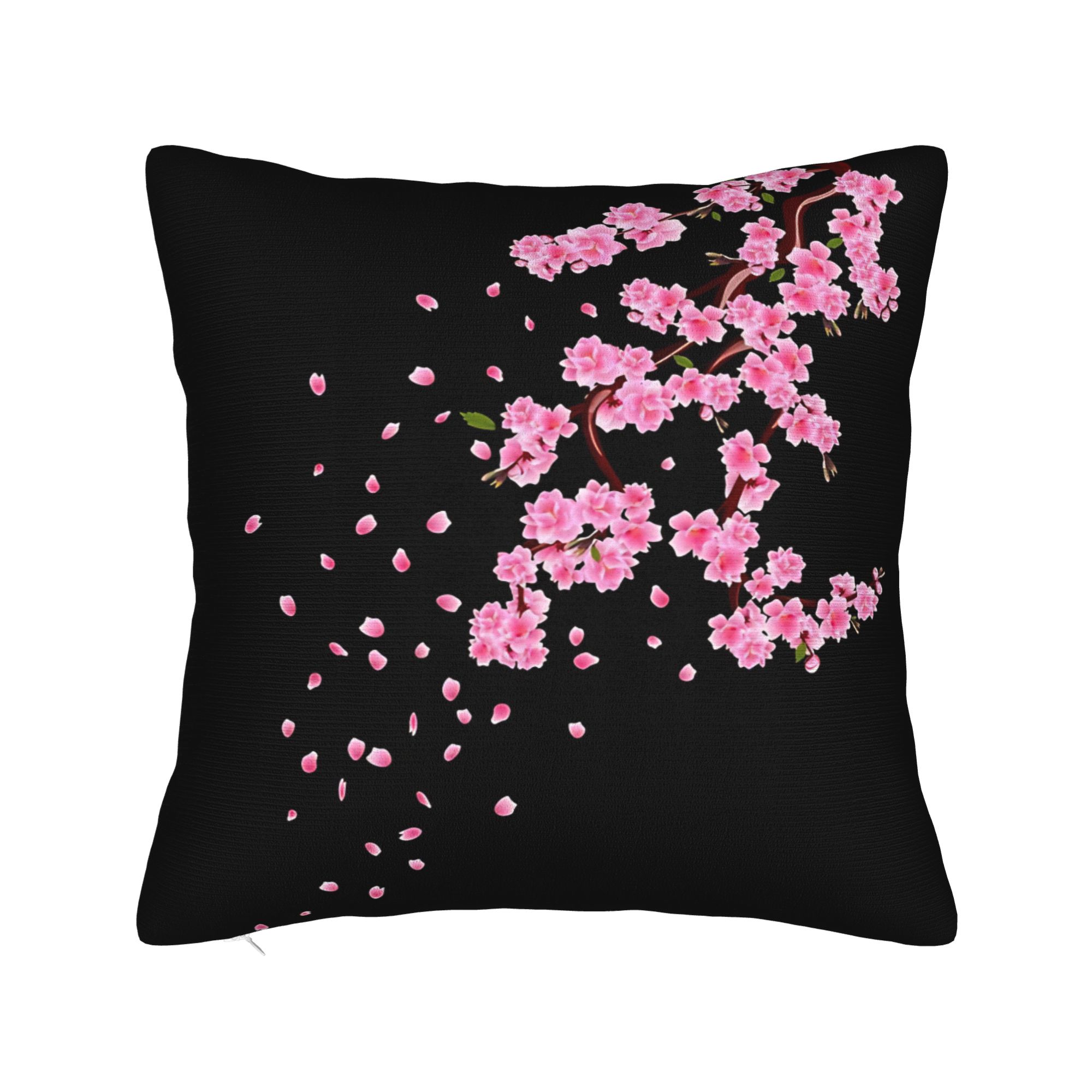 Falling Sakura Cherry Blossom Pillow Case Comfy Pillow Cover Vintage Pillowcases For Living Room Bed Chair 30cmx30cm