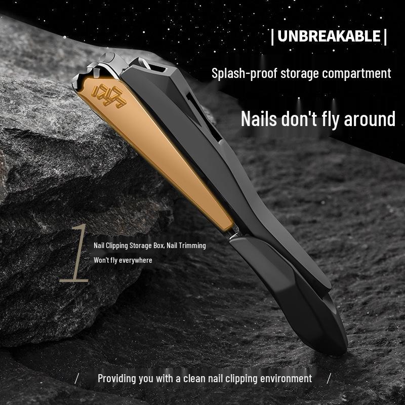 Stainless Steel Anti-Splash Nail Clippers with Large Opening and Debris Collection Compartment