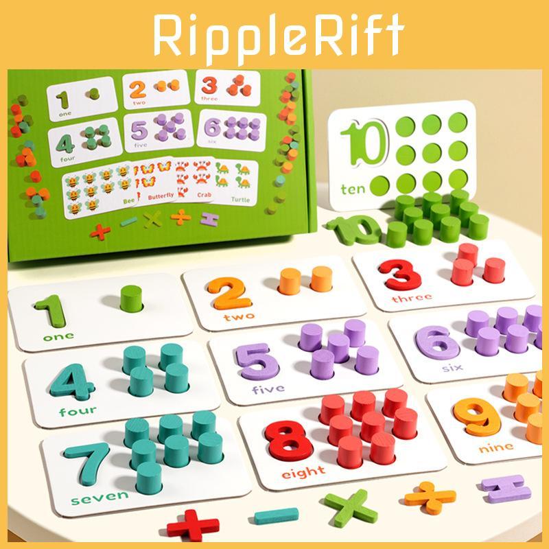 Education Early Math Aid Wooden Counting And Number Operations Puzzle Kids For