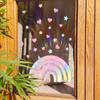 Xc1528 Pink Gradual Change Rainbow Love Stars Sunshine Colorful Static Sticker Anti-Collision Glass Sticker Window Sticker