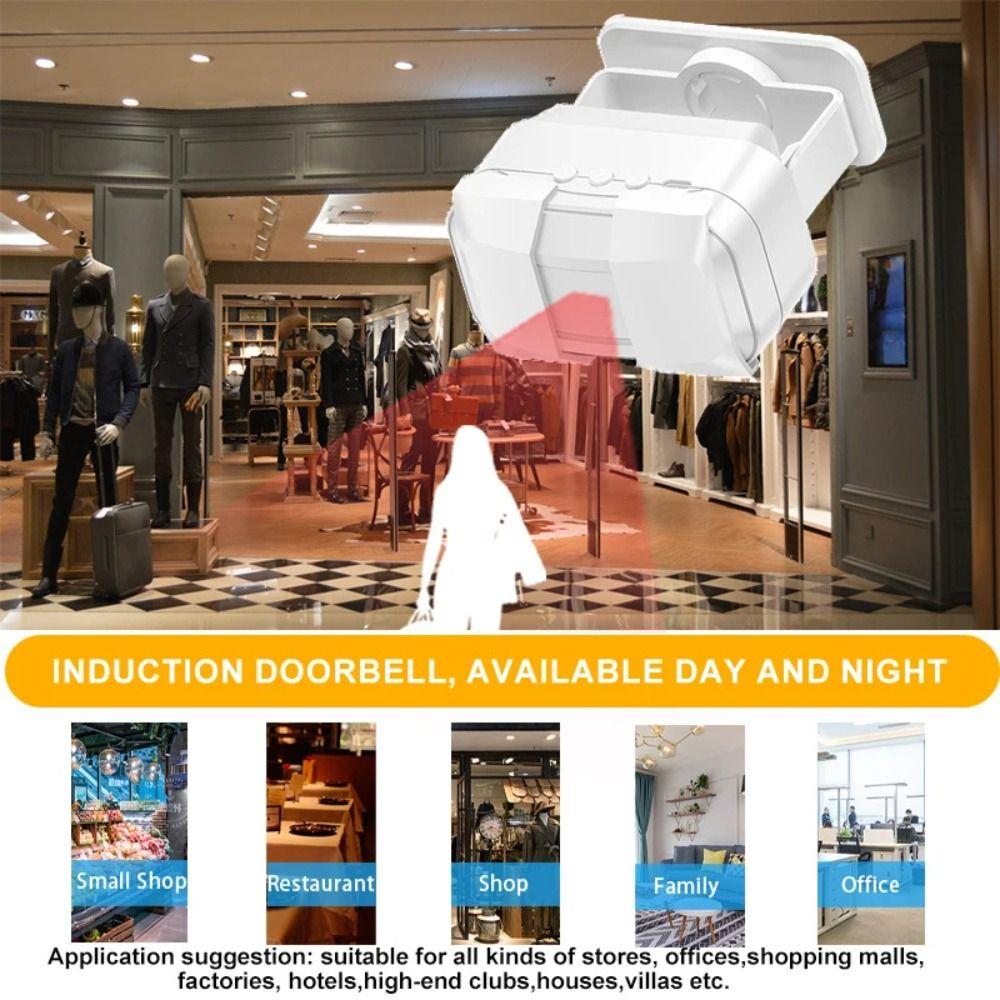 Infrared Induction Wireless Door Bell Chime Anti-theft Door Greeter Sensor  Alarm  Welcome Device