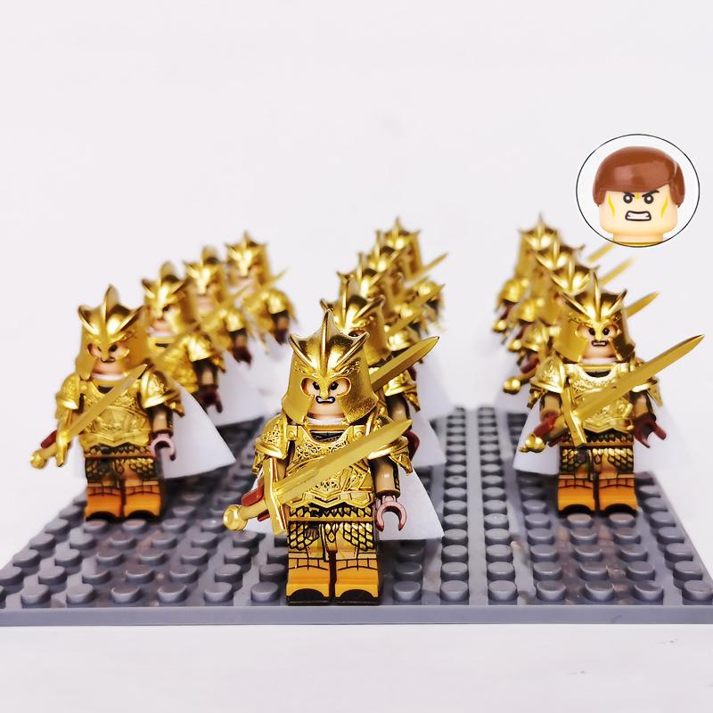13 Pcs Demon World Noldor Elf Soldier Minifigures, Building Blocks Army Set with Spear Crossbow Axe, Educational Bricks Kid Toys