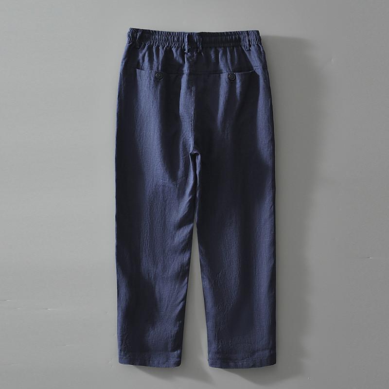 Mens Linen Casual Pants With Drawstring For Summer Comfort And Breathability