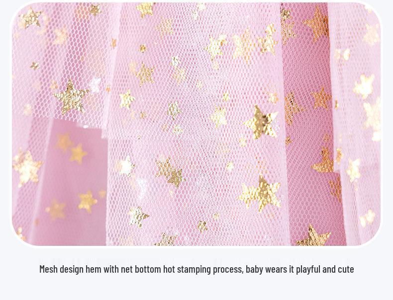 Little Maven Autumn Girls' Long Sleeve Princess Dress with Mesh Skirt