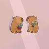 Creative Cute Capybara Shaped Cartoon Metal Brooch Colorful Alloy Badge Accessory For Summer Fashion