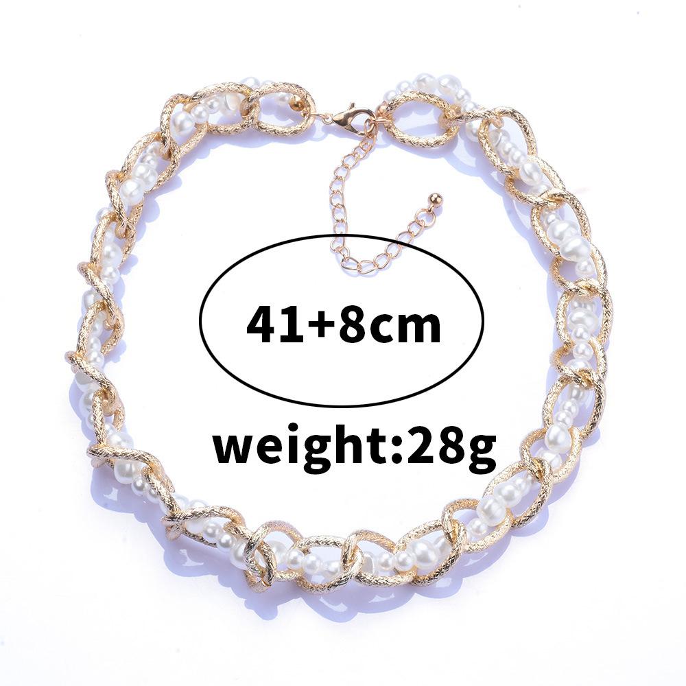 Fashion And Popular Creative Multi-Layer Pearl Chain Splicing Necklace Personalized Versatile Street Auction