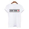 Harajuku Women Tshirt New York Summer Print White Black T Shirt Ladies Clothing 90S Tops Graphic Clothes Female Tee Shirt 2025
