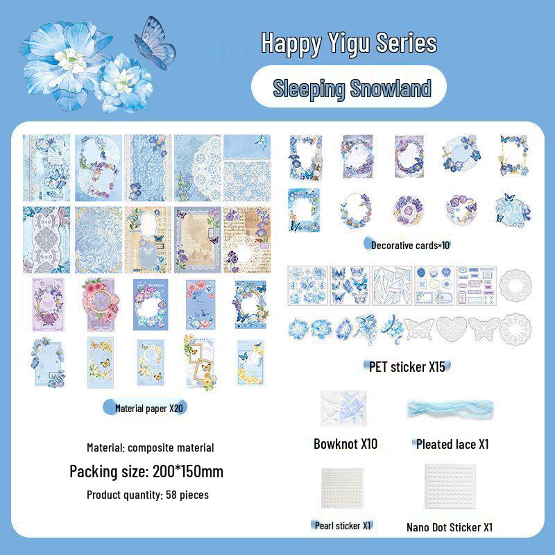 Happy Ribbon Lace Ita Bag: Red Paper Background, Beauty Stickers & Punch Board