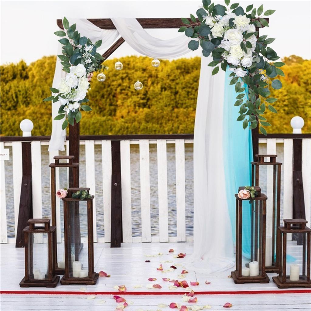 Artificial Flower Swag Set for Wedding Welcome Signs Floral Decorations Faux Wedding Arch Flowers