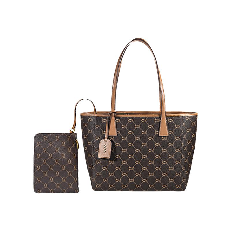 

Новая сумка-тоут из синтетической кожи COOGI, сумка через плечо, большая женская кофейного цвета C345218503 38.1*14.5*25.9CM