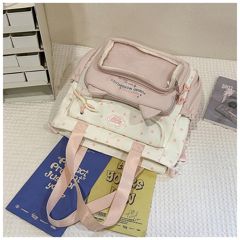 Cute Star Cat Junior High School Student Schoolbag Large Capacity High School Student Backpack Small Fresh Girl Pain Bag Baby Bag