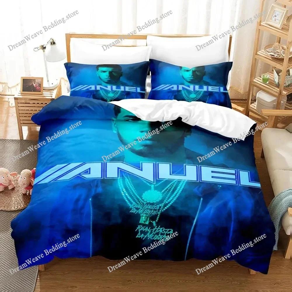 3D-Druck Anuel Aa Real Hasta La Bettwäsche-Set Bettbezug Bettwäsche-Set Steppdeckenbezug Kissenbezug Decke King Queen Größe Jungen Erwachsene963