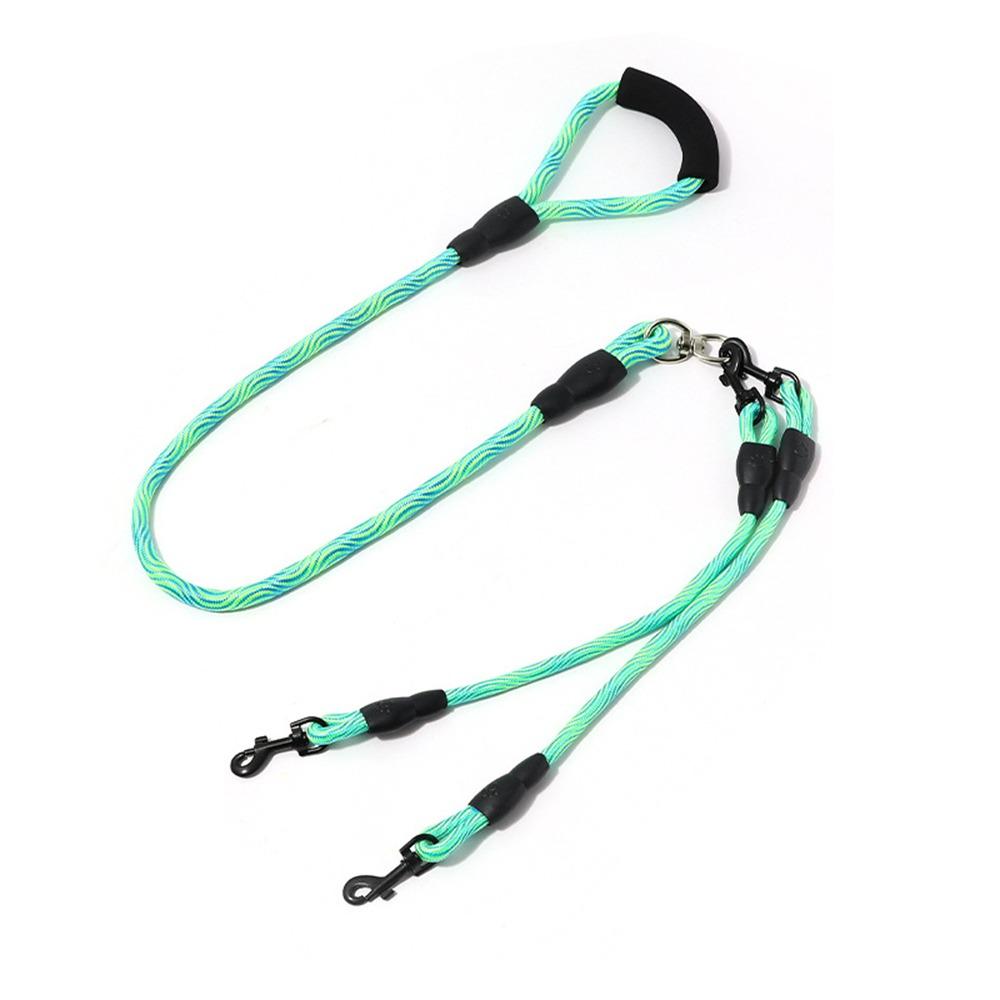 Wave Pattern Double Head Dog Rope Removable Pet Walking Rope Two Dog Lead Rope  Medium Breeds