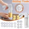Cookie Press Stainless Steel Manual Stamp Manual Metal Cookie Press Dough Maker For Pizzelle Pastry Dessert Family Home Cooking