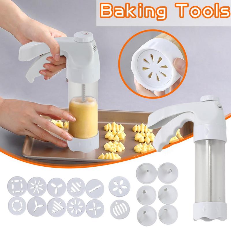 Cookie Press Stainless Steel Manual Stamp Manual Metal Cookie Press Dough Maker For Pizzelle Pastry Dessert Family Home Cooking