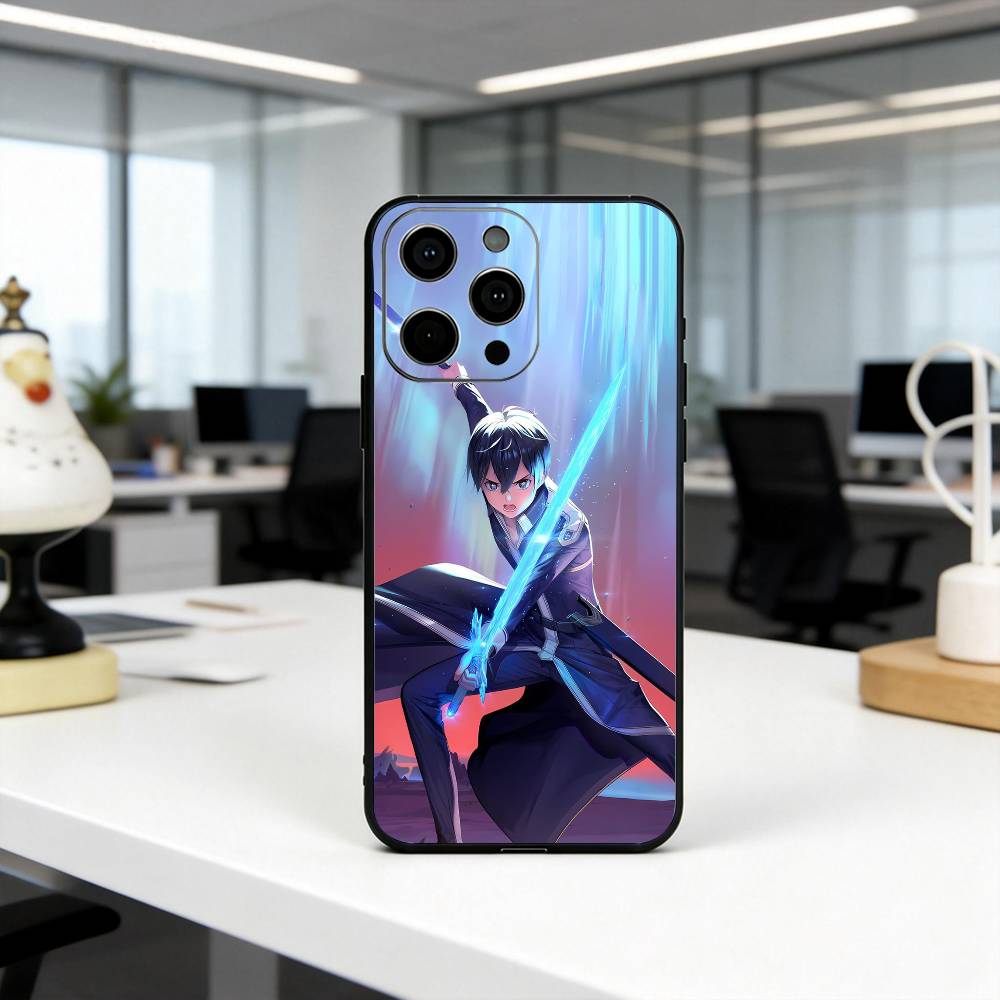 

Sword Art Online K-Kazuto K-Kirigaya-ES Phone Case For iPhone 17,16,15,14,13,12,11 Plus,Pro Max,XS,Soft Silicone Black Cover iPhone14Plus