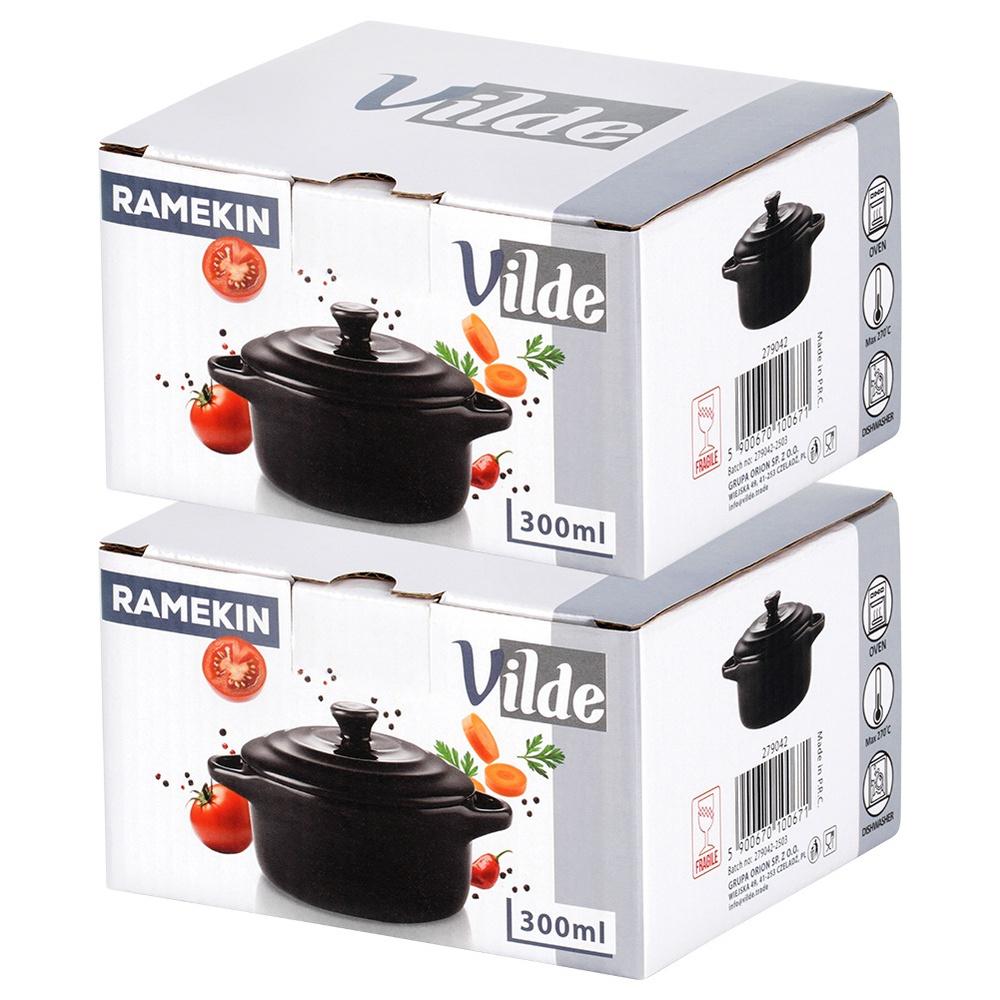 Porcelain Baking Bowls With Lid 300 Ml 2 Pcs.