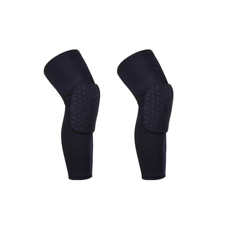 

(12-100КГ)Детские подростковые взрослые 1 пара сотовых наколенников для баскетбола и футбола, удлиненные, нескользящие, для бега, размер XXS-XXL XXL чёрный