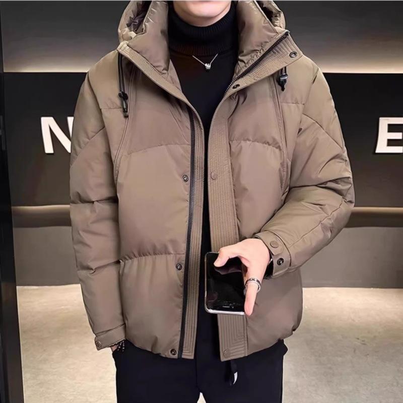 

Зимняя мужская пуховая куртка качество мужская утолщенная куртка-пуховик короткая с капюшоном повседневная одежда для холодной погоды зимняя куртка хлопковая куртка 3XL
