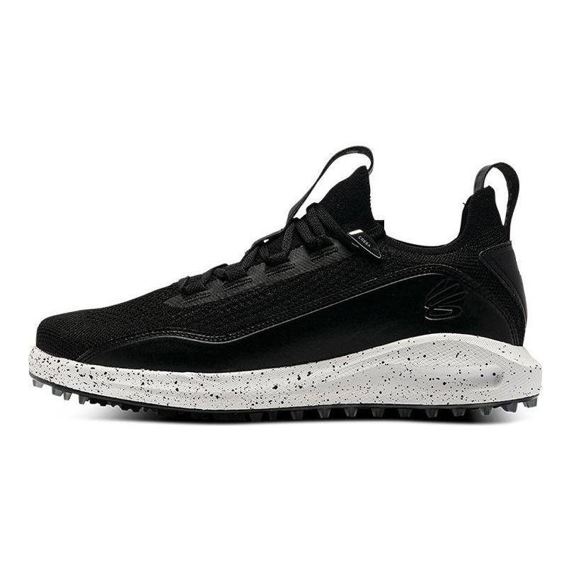 Under Armour Curry 8 Spikeless Golf Black White Men Sneakers 3023734-001