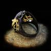 Ruby Ring Pigeon Blood Red Tourmaline Ring Black Gold Plated Two Color Inlaid Color Treasure Ring
