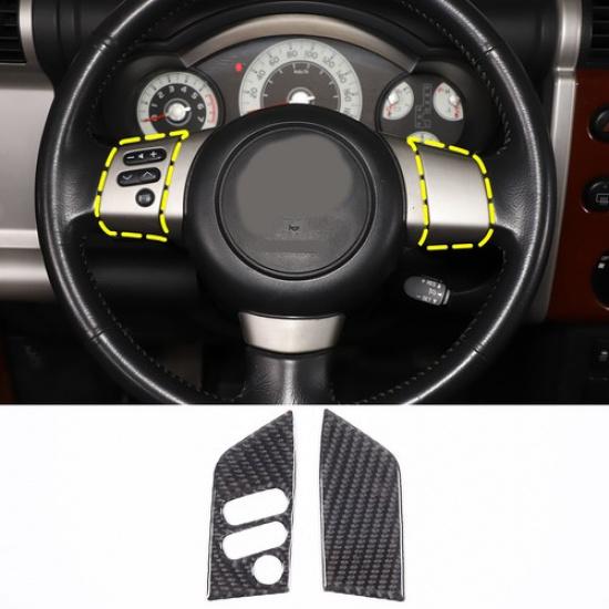 Carbon Fiber Steering Wheel Button Sticker For Toyota FJ Cruiser 2007-